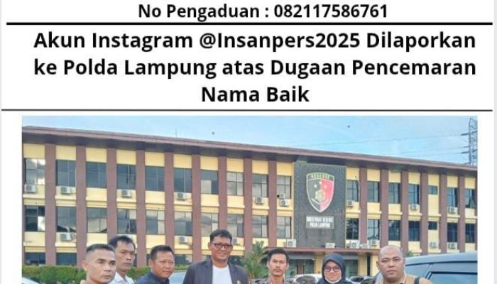 Akun Instagram @Insanpers2025 Dilaporkan ke Polda Lampung atas Dugaan Pencemaran Nama Baik