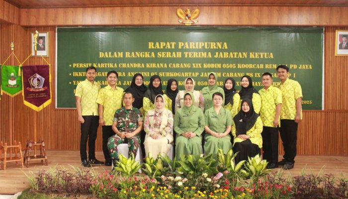 Rapat Paripurna Sertijab Ketua Persit KCK Cabang XIX Kodim 0505/Jakarta Timur.