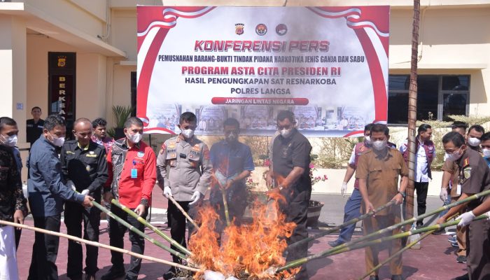Polres Langsa Musnahkan 23 Kg Narkotika, Dan Selamatkan 121.848 Jiwa.