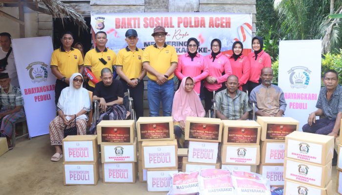 Kapolda Aceh dan Ketua Bhayangkari Gelar Bakti Sosial di Aceh Utara