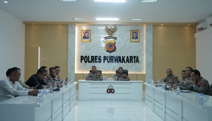 Polres PURWAKARTA Ikuti Video Conference Anev Operasi Kewilayahan Premanisme