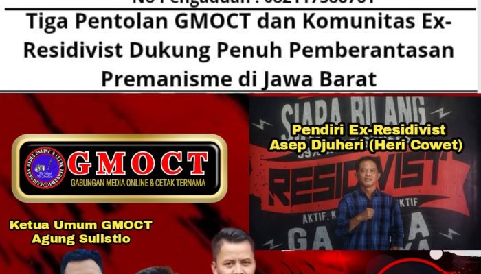 Tiga Pentolan GMOCT dan Komunitas Ex-Residivist Dukung Penuh Pemberantasan Premanisme di Jawa Barat
