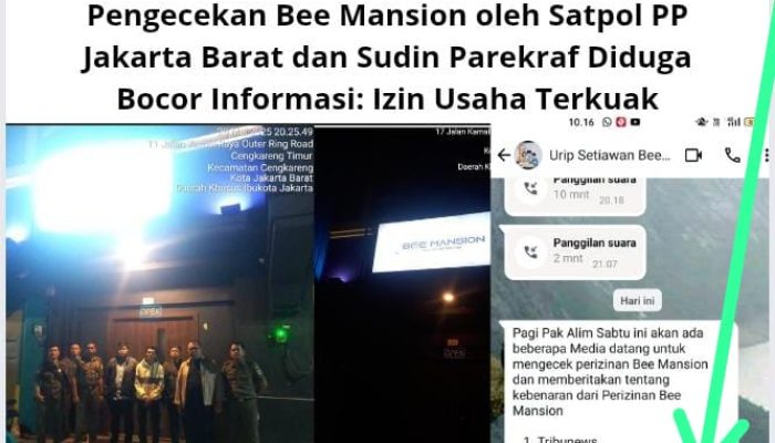 Pengecekan Bee Mansion oleh Satpol PP Jakarta Barat dan Sudin Parekraf Diduga Bocor Informasi: Izin Usaha Terkuak