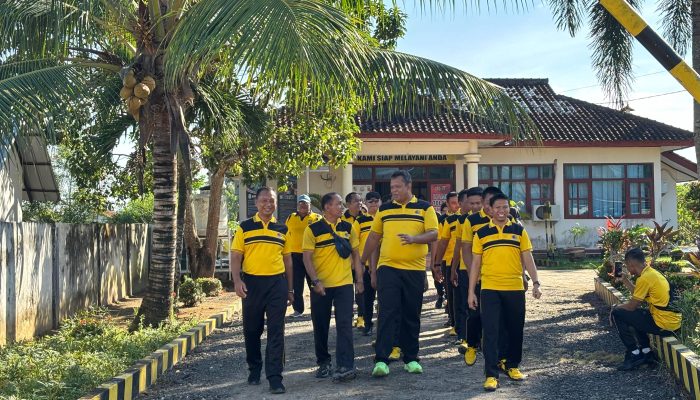 Polsek Lambu Kibang dan Bhayangkari Gelar Olahraga Bersama untuk Tingkatkan Kebersamaan