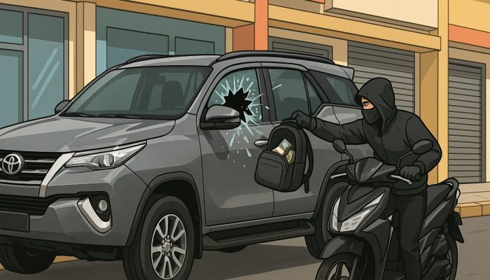 Pecah Kaca Mobil di Cot Girek, Uang Rp380 Juta Raib Digondol Maling