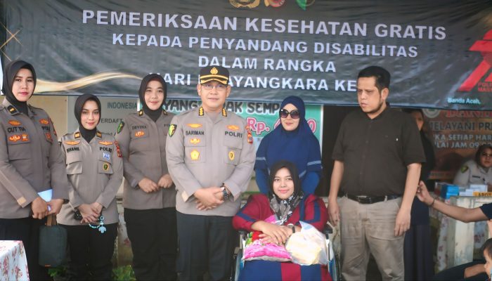 Sambut Hari Bhayangkara ke-79, Polda Aceh Gelar Layanan Kesehatan Gratis bagi Disabilitas hingga Lansia