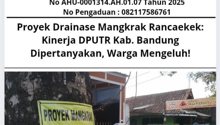 Proyek Drainase Mangkrak Rancaekek: Kinerja DPUTR Kab. Bandung Dipertanyakan, Warga Mengeluh!