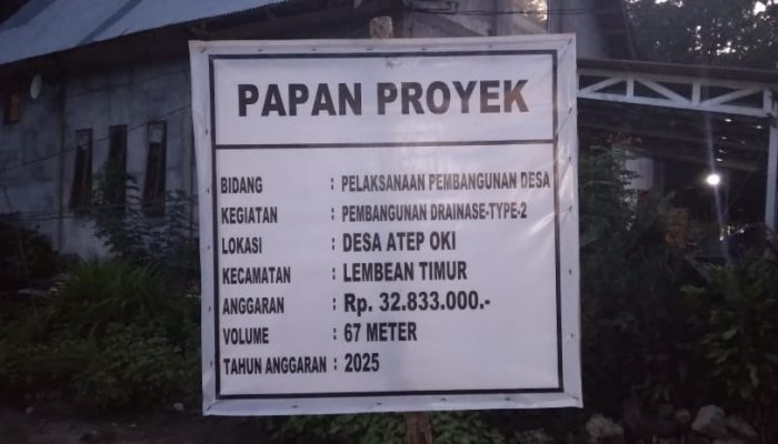 Proyek Drainase Desa Atep Oki Terancam Terhenti, Warga Tak Peduli