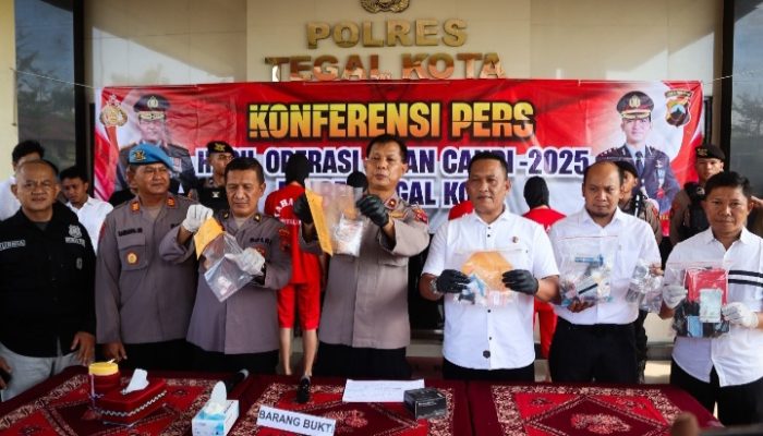 Berantas Premanisme di Kota Tegal, Polisi ungkap 4 Kasus Narkoba dan amankan 44,28 Gram Sabu