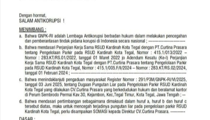 GNPK-RI Somasi CV Curtina Prasara
