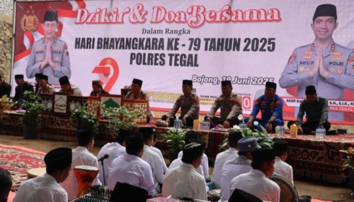 Momentum Hari Bhayangkara Ke-79, Polres Tegal Gelar Dzikir dan Doa Bersama