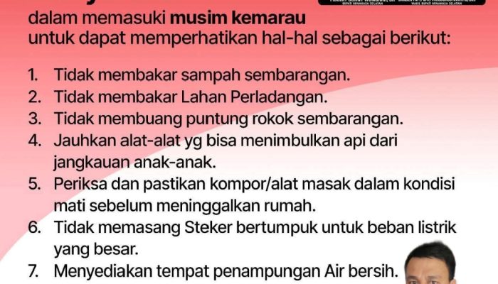 Hadapi Cuaca Kemarau, Ini Himbuan Pemerintah Lewat Dispersip.