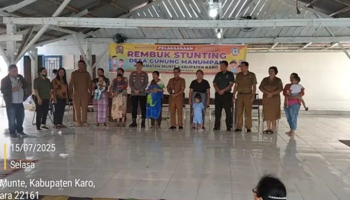 Polsek Munte Hadiri Sosialisasi “Rembuk Stunting dan Peningkatan Penanaman Jagung” di Desa Gunung Manumpak