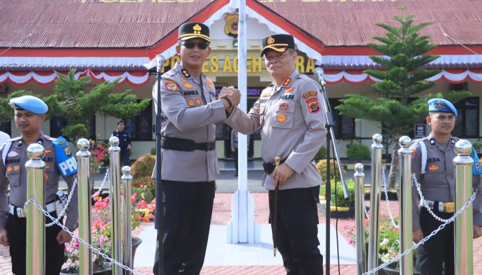 Polres Aceh Utara Gelar Pisah Sambut Kapolres dari AKBP Nanang Indra Bakti kepada AKBP Trie Aprianto