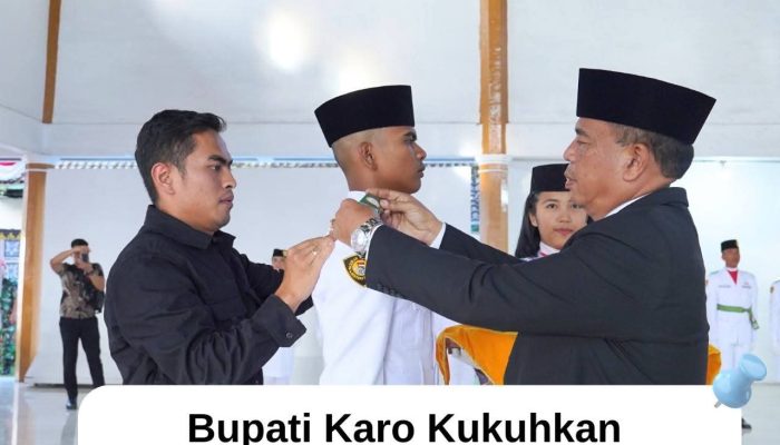 Bupati Karo Kukuhkan Paskibraka Kabupaten Karo Tahun 2025