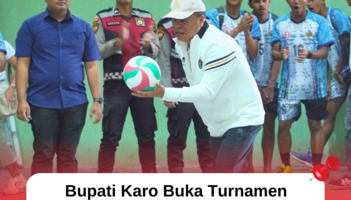 Bupati Karo Buka Turnamen Bola Volly Merdeka Cup 2025 di Lapangan Kodim 0205/TK Raya