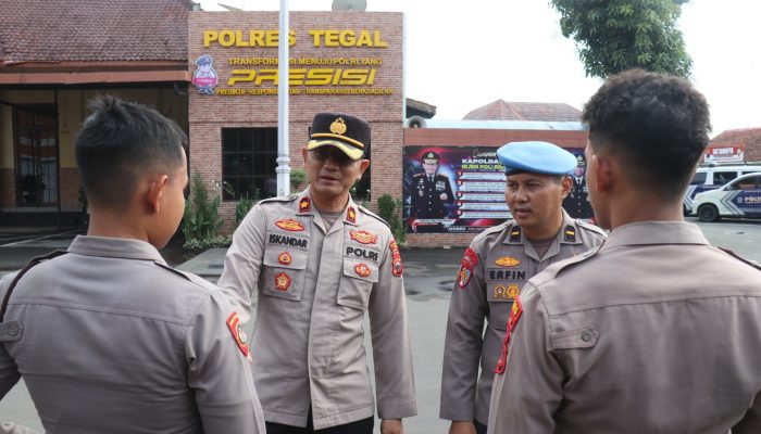 Tingkatkan Kedisiplinan, Polres Tegal Gelar Pemeriksaan Sikap Tampang dan Gampol