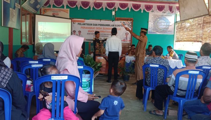 Pelantikan Dan Pengambilan Sumpah Perangkat Desa Baru Desa Sumber Mulya. 