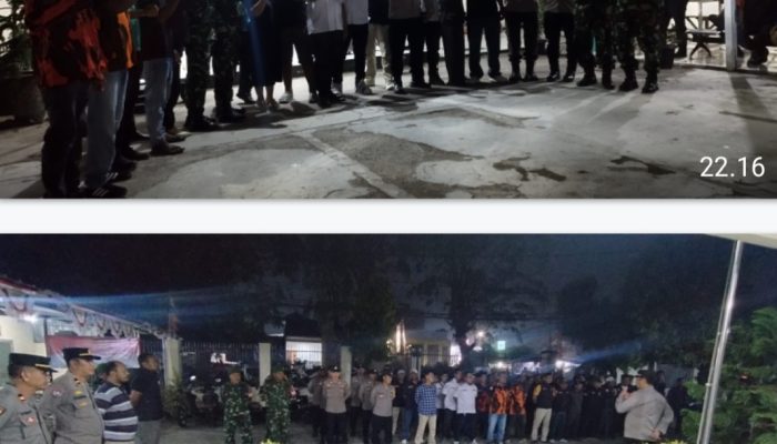 TNI-POLRI Gelar Apel Gabungan Bersama Elemen Masyarakat di Polsek Sukatani