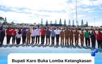 Bupati Karo Buka Lomba Ketangkasan Baris Berbaris Antar Pelajar Se-kabupaten Karo