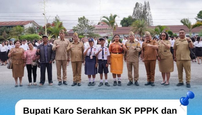 Bupati Karo Serahkan 196 SK PPPK dan Lepas Siswa untuk Pelatihan Olimpiade di SMA Unggul DEL