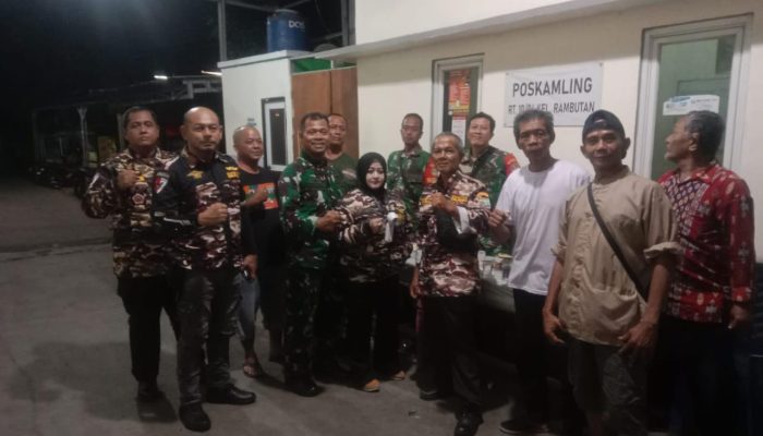 Kolaborasi Kodim 0505/JT Bersama Komponen Pendukung dalam Giat Patroli/Siskamling di Wilayah Ciracas.