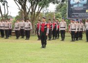 Kapolres Banyuasin Pimpin Apel Pagi Di Lapangan Apel Mapolres Banyuasin