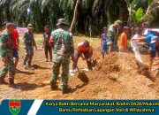 Karya Bakti Bersama Masyarakat, Kodim 0428/Mukomuko Bantu Perbaikan Lapangan Voli di Wilayahnya