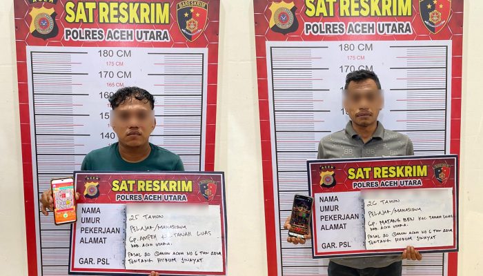Dua Pemuda di Tanah Luas Aceh Utara Tertangkap Tangan Main Judi Online di Mobil Kopi