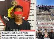 Tim Tekap 308 Polres Lampung Utara Berhasil Amankan Pelaku Pencabulan Anak dibawah Umur Desa Sabuk Empat