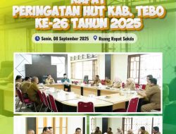 Rapat Persiapan Peringatan HUT Kabupaten Tebo ke-26 Tahun 2025