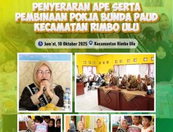 Bunda PAUD Kabupaten Tebo Serahkan APE dan Lakukan Pembinaan Pokja Bunda PAUD Kecamatan Rimbo Ulu