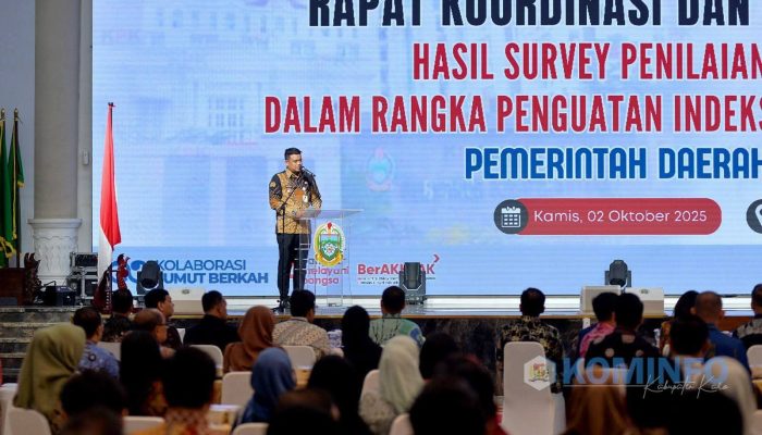 Bupati Karo Hadiri Rapat Koordinasi dan Evaluasi Capaian IIN Tahun Sebelumnya serta Penguatan IIN/SPI Tahun 2025 di Wilayah Sumatera Utara