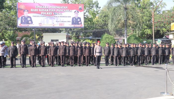 Upacara Khidmat Hari Kesaktian Pancasila di Polres Tegal