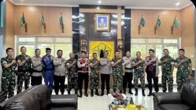 Polres Banyuasin melaksanakan kegiatan Kunjungan dalam Rangka HUT TNI KE 80 TH di Batalyon Yon Zeni Konstruksi 12