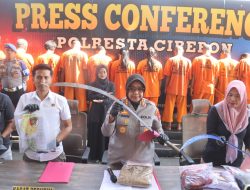 Satreskrim Polresta Cirebon Ungkap 17 Kasus Kriminal, 18 Tersangka dan Puluhan Barang Bukti Diamankan