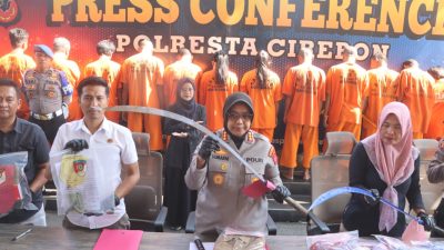 Satreskrim Polresta Cirebon Ungkap 17 Kasus Kriminal, 18 Tersangka dan Puluhan Barang Bukti Diamankan