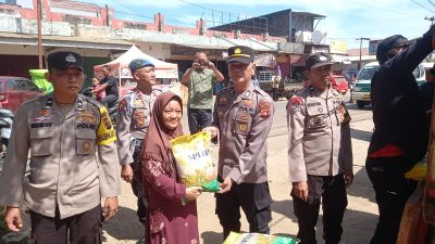 Polres Banyuasin Kembali Sukses Gelar GPM di Pos Pol Kenten Laut, 8 Ton Beras Ludes Terjual