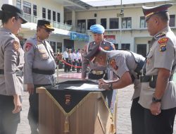 Kapolres Tanah Karo Pimpin Upacara Sertijab Kabag Ops, Kabag Ren, Kasat Lantas dan Kapolsek Barusjahe