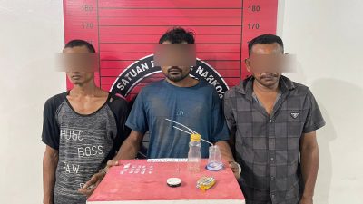 Satresnarkoba Tangkap Tiga Pria, 15 Paket Sabu Disita