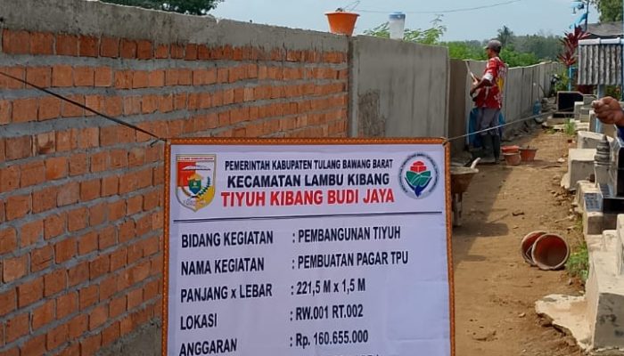 Pemerintah Tiyuh Kibang Budi Jaya Laksanakan Program Pembangunan Tempat Pemakaman Umum