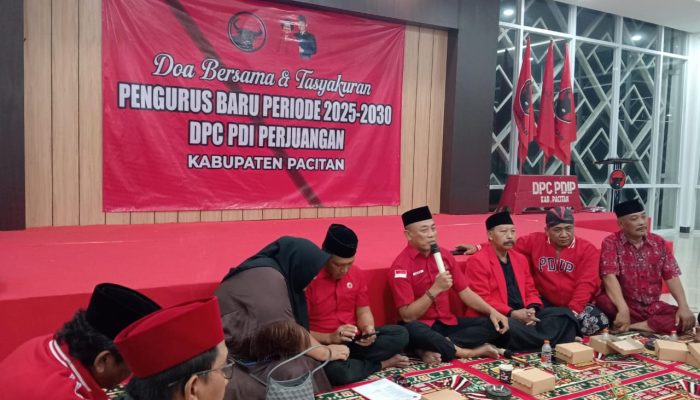 Tasyakuran Pengurus Baru Periode 2025-2030, DPC PDI Perjuangan Pacitan Tegaskan Komitmen Setia pada Kebenaran dan Perjuangkan Rakyat