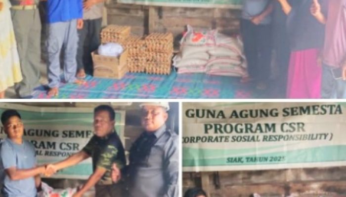 Pt. Guna Agung Semesta Serahkan Sembako, Khusus Untuk Warga Sakai Di Dusun Takolu Kampung Kandis