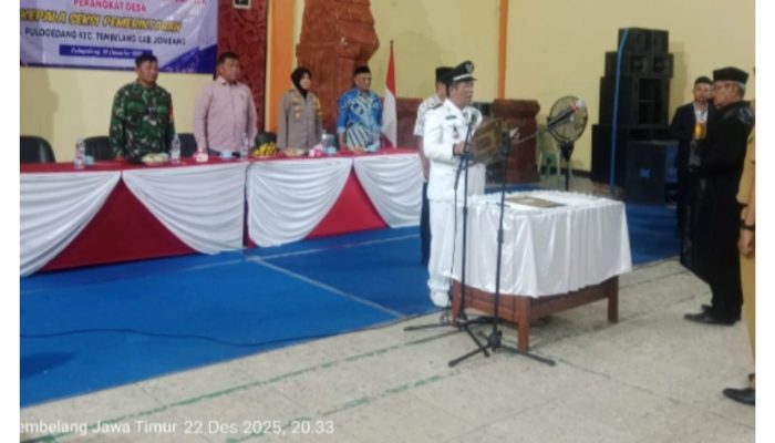 Pelantikan Dan pengambilan Sumpah Jabatan kepala seksi pemerintahan , Desa Pulogedang Tembelang jombang.