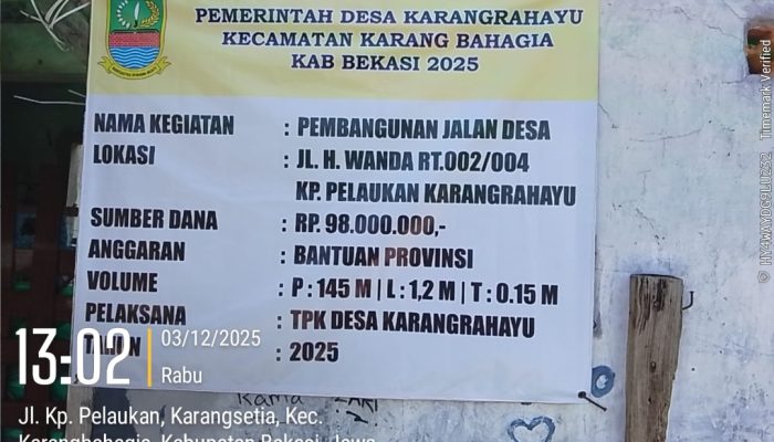 Pj. Desa Karang Rahayu Diduga Mark-Up Anggaran Jaling
