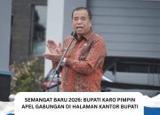 SEMANGAT BARU 2026 BUPATI KARO PIMPIN APEL GABUNGAN DI HALAMAN KANTOR BUPATI