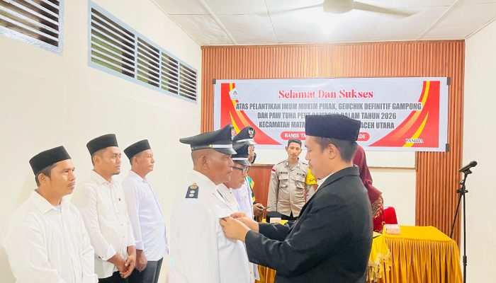 Camat Matangkuli Lantik Keuchik Baru, Harapan Ditengah Badai Bencana