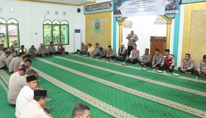 *Polres Banyuasin Gelar Peringatan Isra Mi’raj Nabi Muhammad SAW 1447 H, Perkuat Iman dan Karakter Personel*