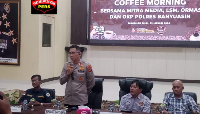 Polres Banyuasin Gelar Coffee Morning Bersama Media dan Ormas, Perkuat Sinergi Jaga Kamtibmas