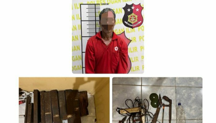 Satreskrim Polres Ogan Ilir Ungkap Kasus Pencurian Rel Kereta Api di Indralaya Utara